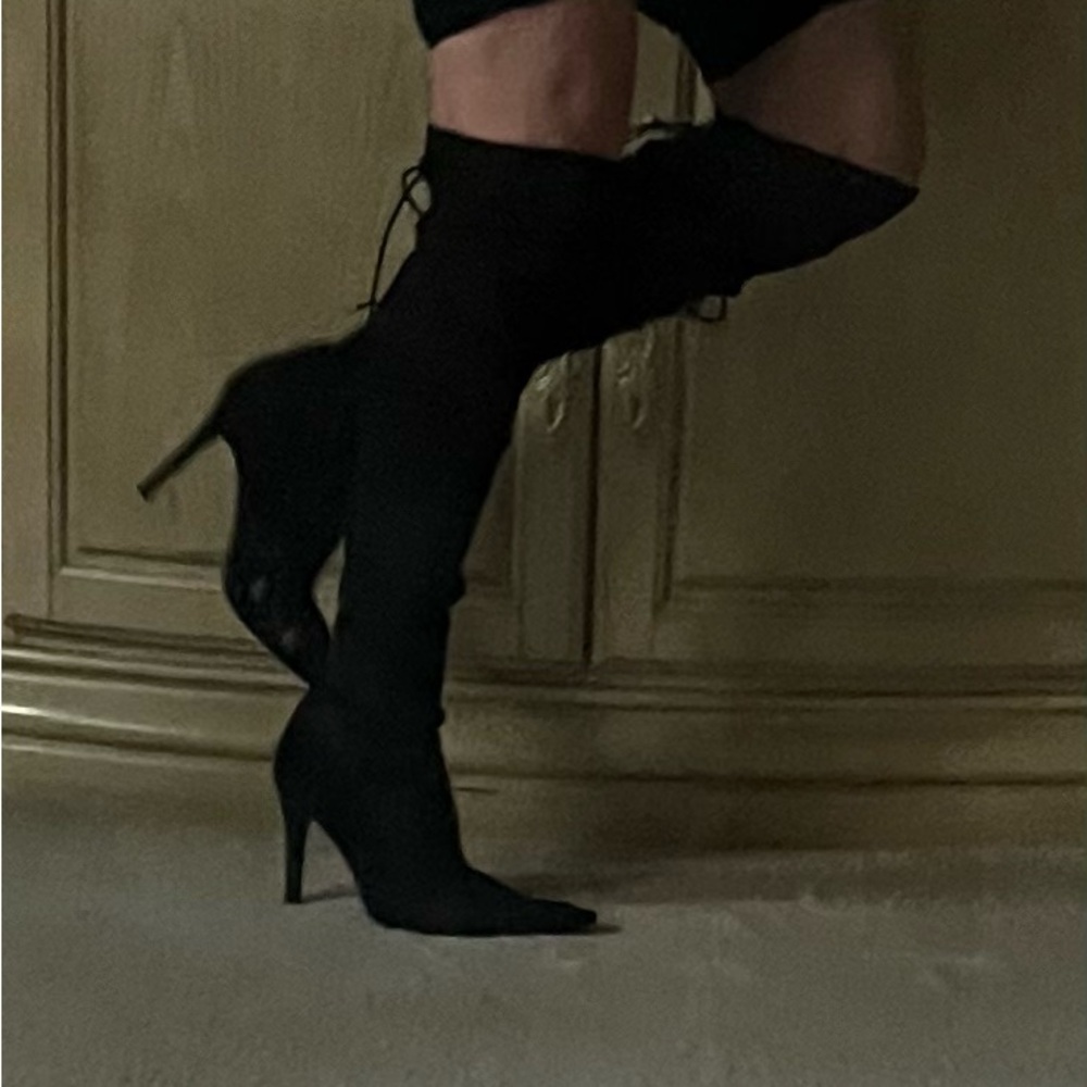 Black Spring/Summer Over The Knee Boots - Picture 4 of 15